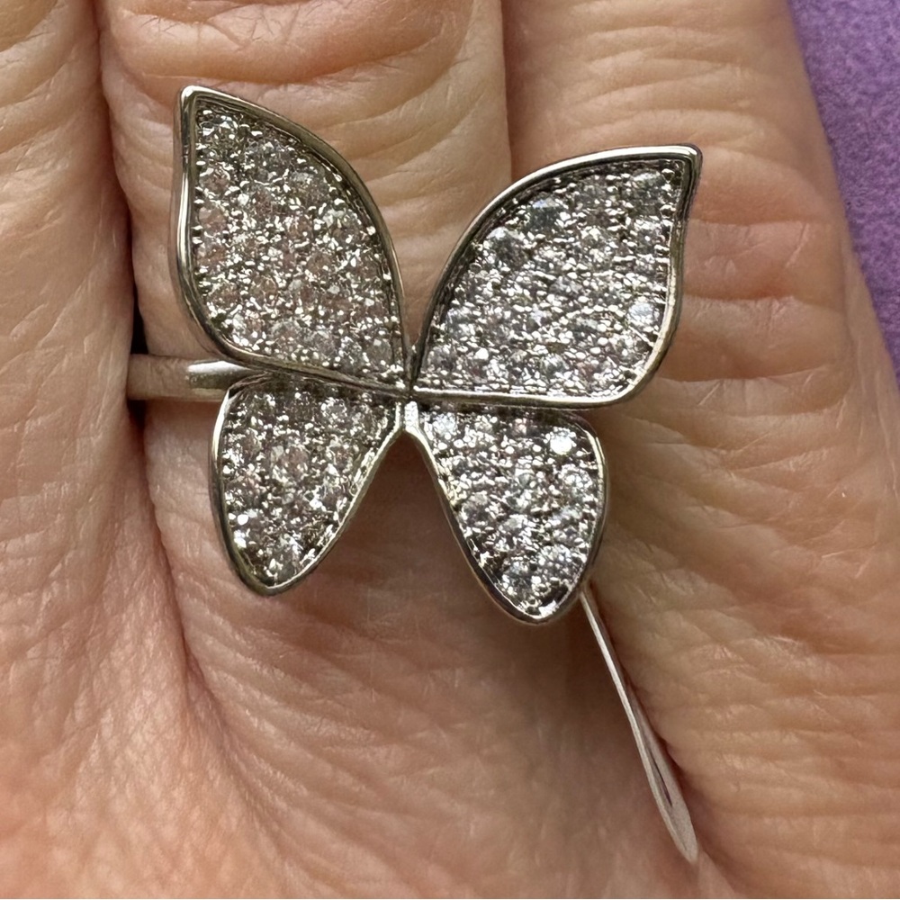 Melinda Maria Paloma Butterfly Ring in Silver
